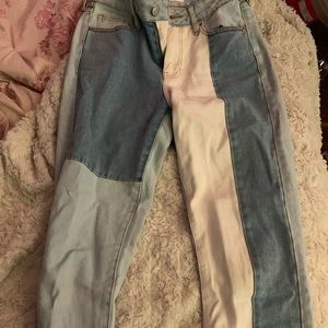 pacsun colorblock mom jeans